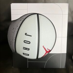 NWT Jordan White and Black Basketball with Red Logo